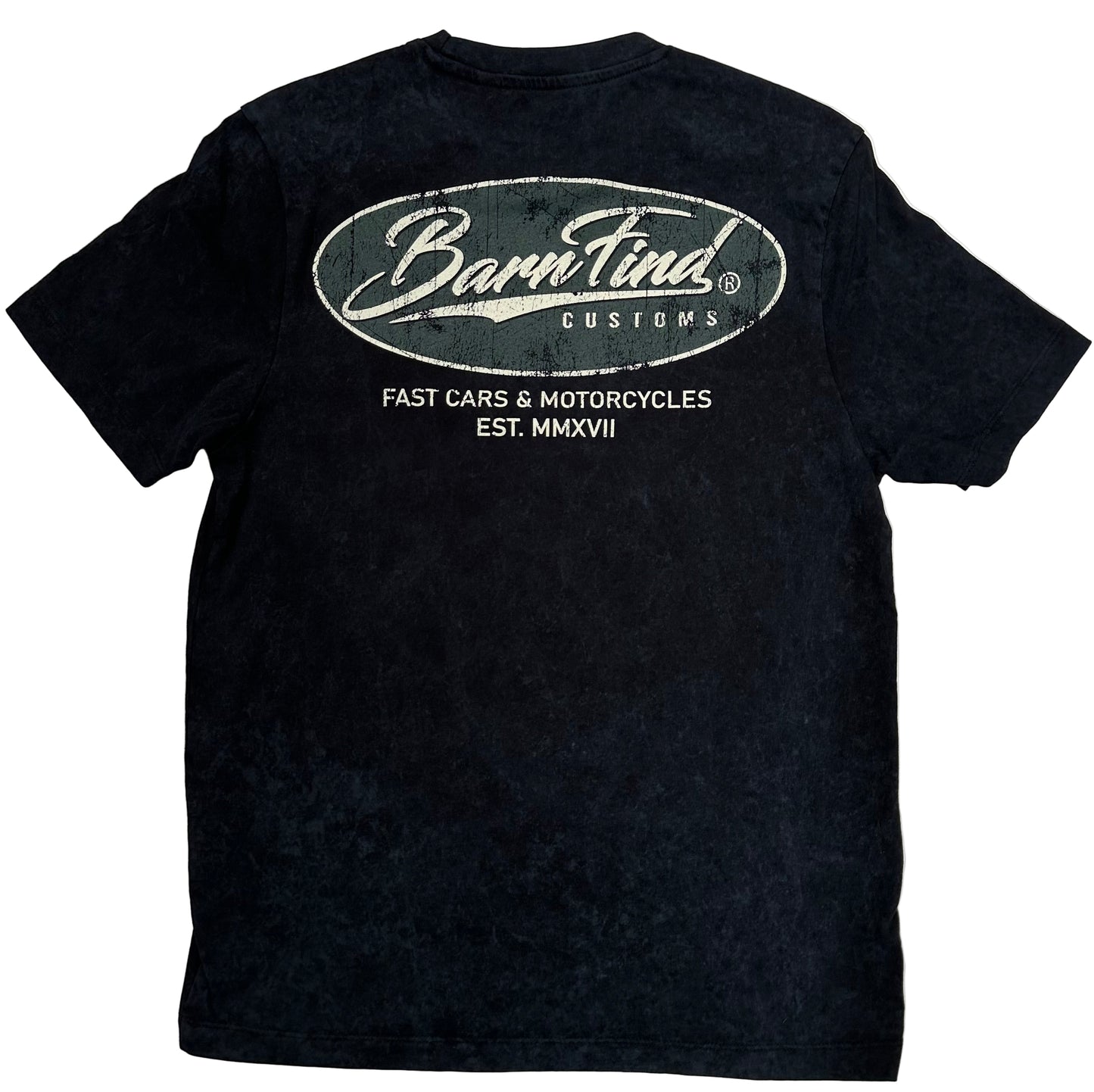 Stone wash oval print tee