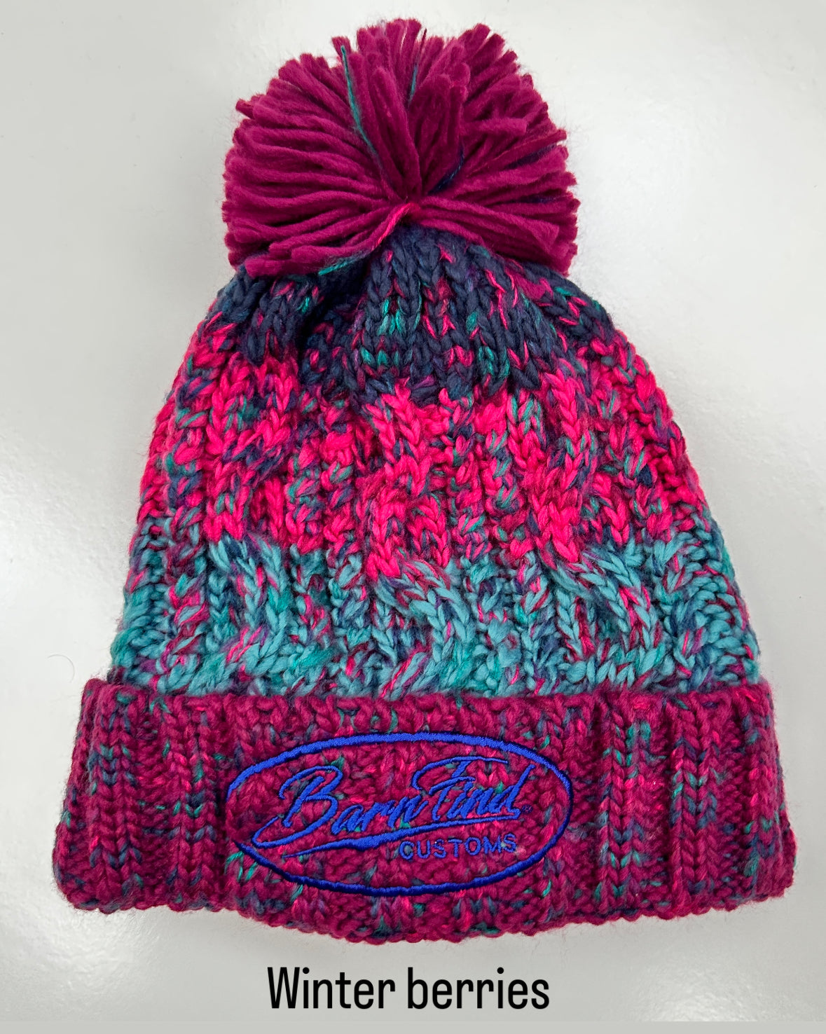 Corkscrew bobble hat