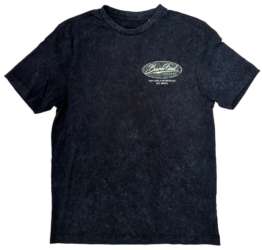 Stone wash oval print tee