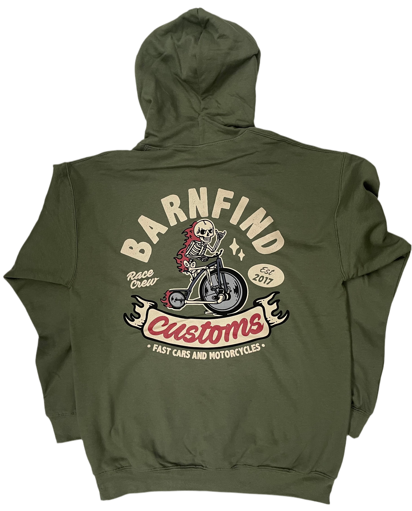 Race crew hoodie (sand or military green)