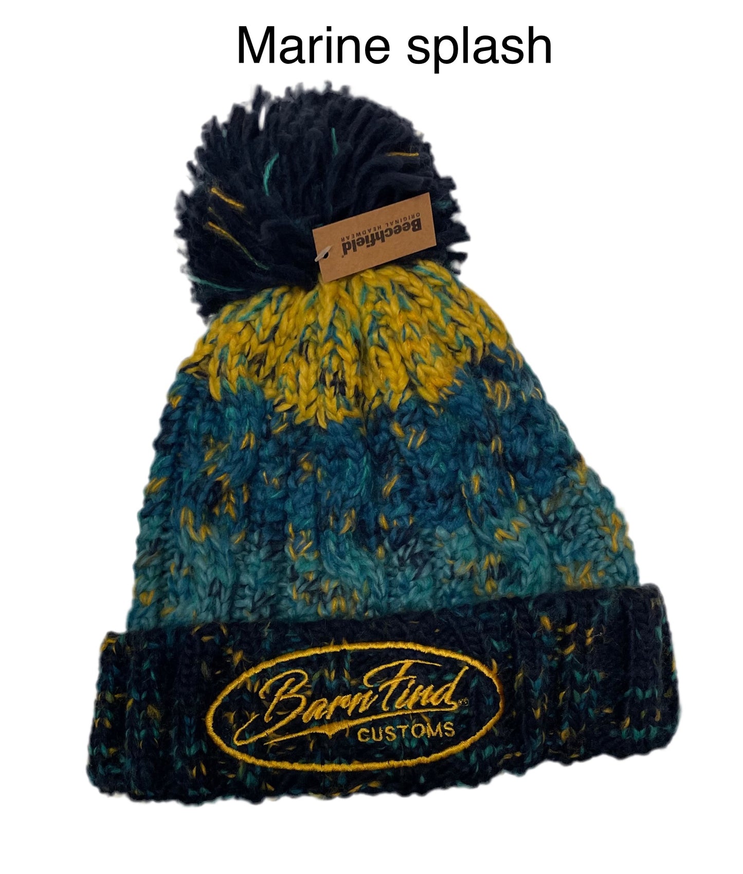 Corkscrew bobble hat