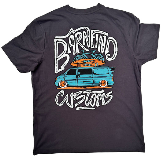 Black t-shirt with graphic design