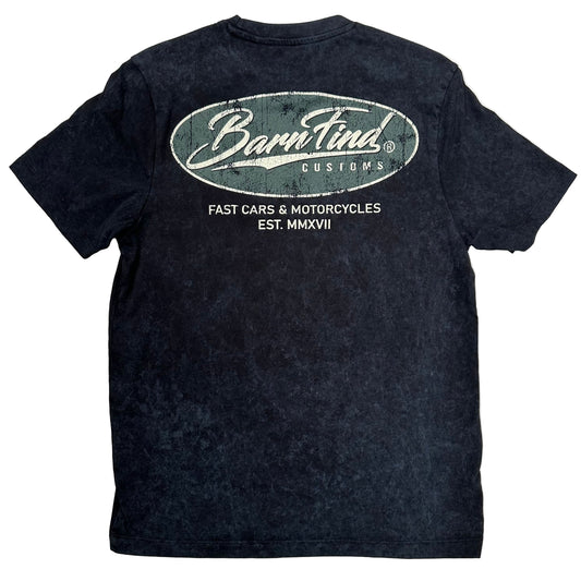 Stone wash oval print tee