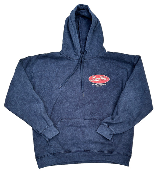 Navy oval print vintage hoodie