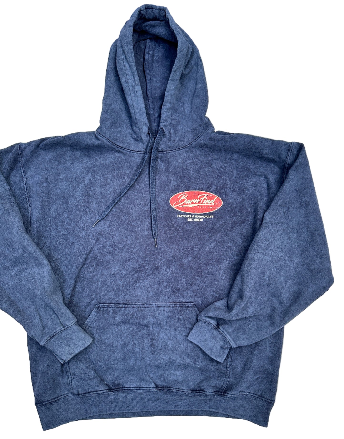 Navy oval print vintage hoodie