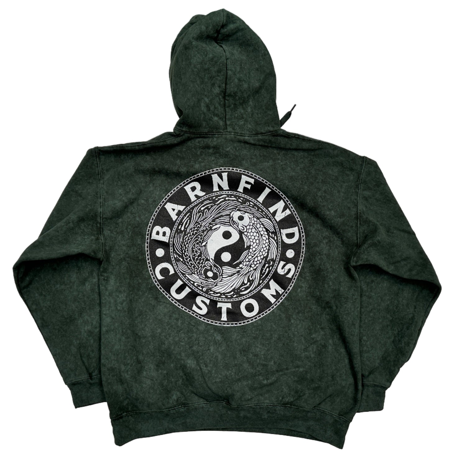 Forrest Green koi print vintage hoodie